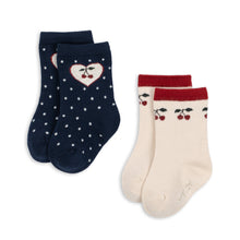 Load image into Gallery viewer, 2 pack jaquard socks - cherry mix