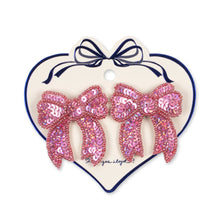 Load image into Gallery viewer, 2 pack sequin bow hair clip - rapture rose