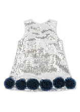Load image into Gallery viewer, Konges Sløjd Tindra Rose silver dress with delicate rose detailing