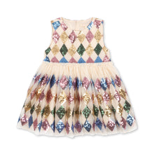 Load image into Gallery viewer, Konges Sløjd Yvonne Harlekin sequin dress with colorful diamond pattern