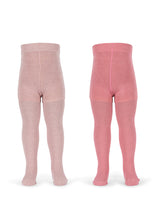 Load image into Gallery viewer, 2 pack rib glitter tights - rose mix