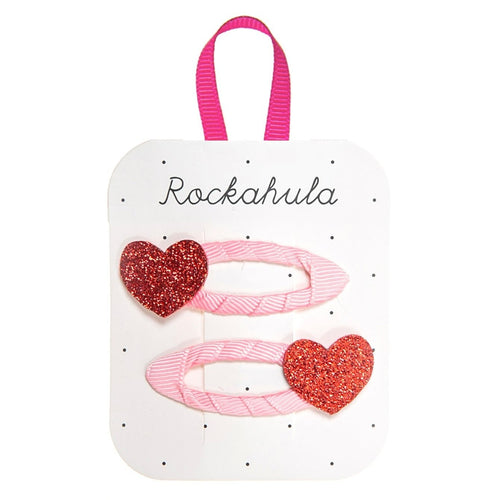 Love Heart Glitter Clips