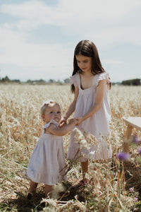 Organic Cotton Muslin Lace Dress - Parisian Purple