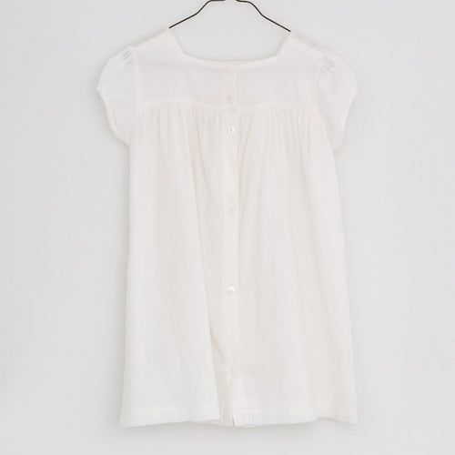 Jolie dress with embroidered yoke - off white voile