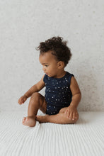 Load image into Gallery viewer, Organic Cotton Singlet Bodysuit - Tiny Stars Black Iris
