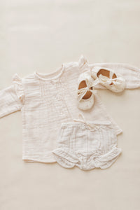 Organic Cotton Muslin Frill Bloomer - Lilac