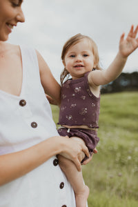 Organic Cotton Rib Bebe Midi Singlet - Petite Fleur