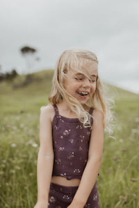 Organic Cotton Rib Bebe Midi Singlet - Petite Fleur