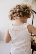 Load image into Gallery viewer, Organic Cotton Pointelle Frill Singlet - Rose Quartz