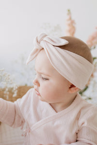 Organic Cotton Pointelle Headband - Rose Quartz