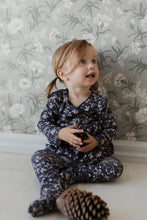 Load image into Gallery viewer, Organic Cotton Footed Pant - Blueberry Floral