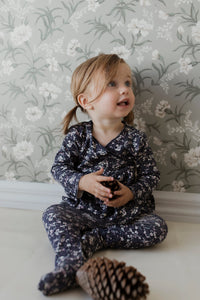 Organic Cotton Footed Pant - Blueberry Floral