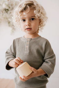 Organic Cotton Waffle Andy Top - Woodland