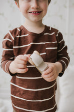 Load image into Gallery viewer, Landon Long Sleeve Tee - Henna/Ecru Stripe