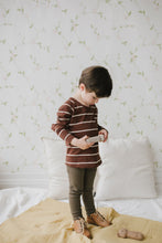 Load image into Gallery viewer, Landon Long Sleeve Tee - Henna/Ecru Stripe