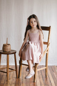 Organic Cotton Kaia Dress - Lulu Floral Powder Pink