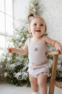 Organic Cotton Rib Bebe Midi Singlet - Peony