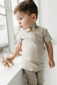 Organic Cotton Fine Rib Darcy Tee - Sand Marle