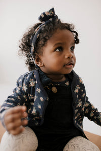 Organic Cotton Cardigan - Sapphire Floral