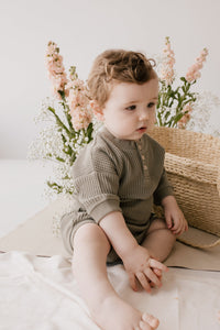 Organic Cotton Waffle Andy Top - Woodland