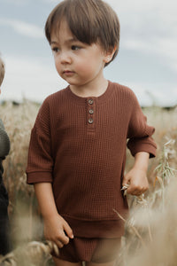 Organic Cotton Waffle Andy Top - Cherry