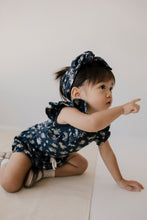 Load image into Gallery viewer, Organic Cotton Frill Singlet Bodysuit - Sapphire Floral