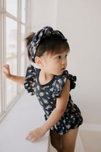 Load image into Gallery viewer, Organic Cotton Frill Singlet Bodysuit - Sapphire Floral