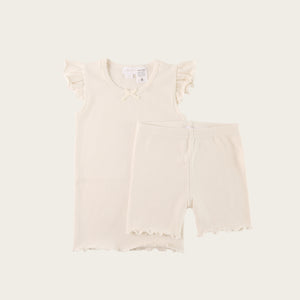 Organic Cotton Summer Pyjama Set - Off White