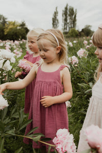 Organic Cotton Muslin Lola Dress - Damson