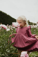 Load image into Gallery viewer, Organic Cotton Muslin Lily Dress - Damson