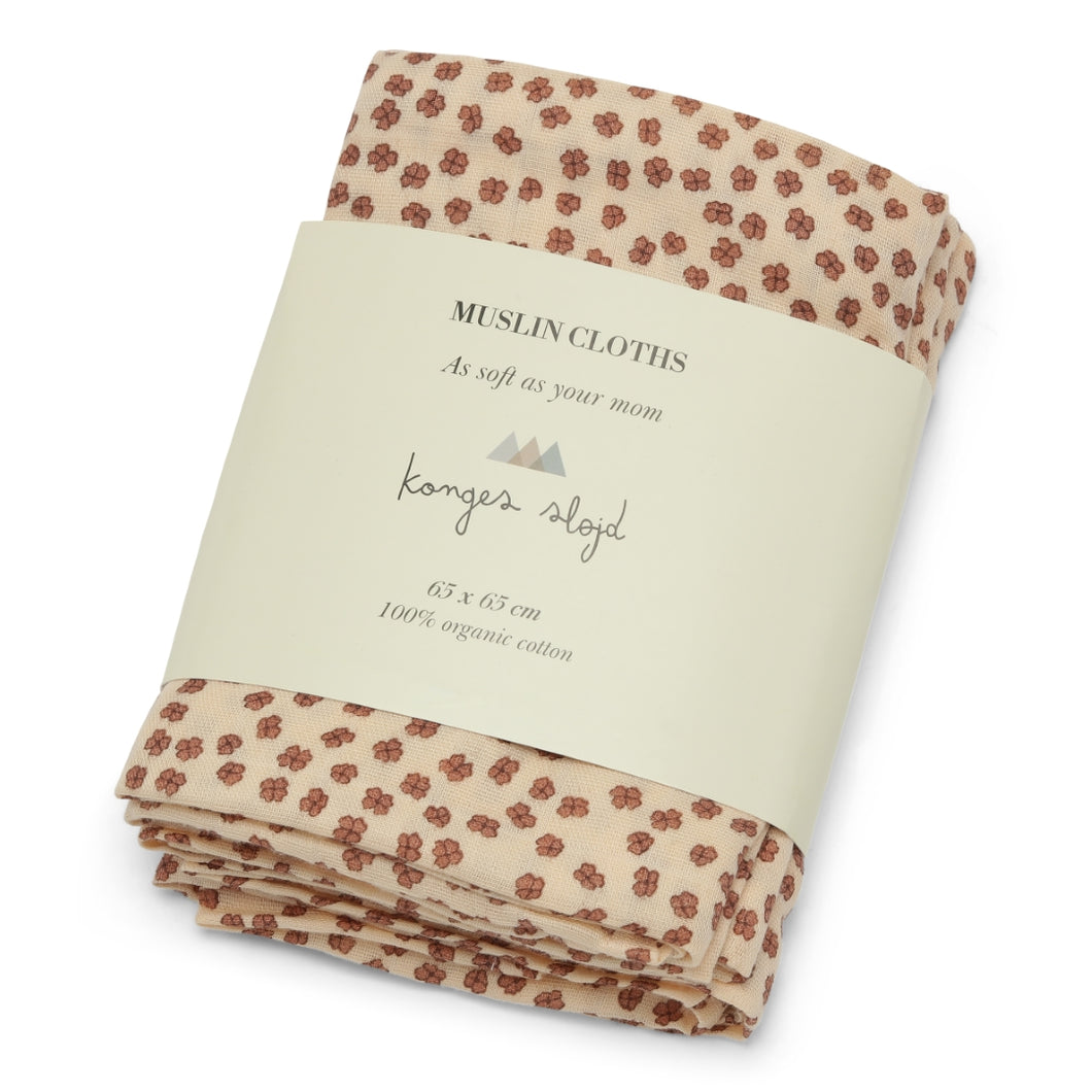3 PACK MUSLIN CLOTH - BUTTERCUP ROSA