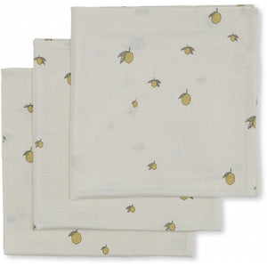 3 PACK MUSLIN CLOTHS - LEMON (4408049696830)