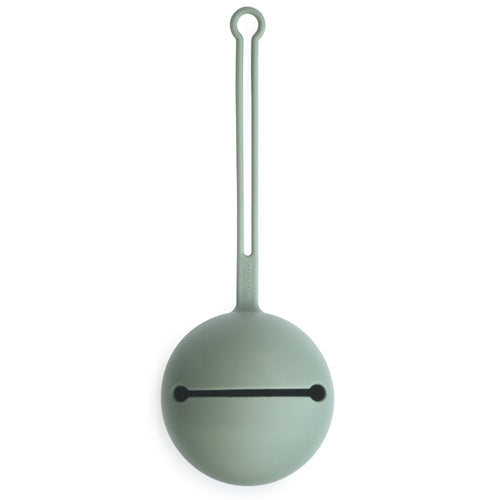 mushie Silicone Pacifier Holder Case (Cambridge Blue)