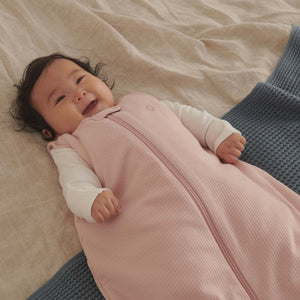 Ribbed Front Opening Sleeping Bag 1.5 Tog - Blush