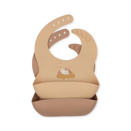 2 PACK SILICONE BIBS - UNICORN