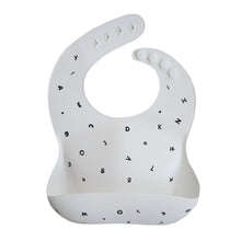 Load image into Gallery viewer, Silicone Baby Bib (Letters White)