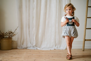 Dhalia Romper - anemone floral in blue
