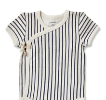 將圖片載入圖庫檢視器 Short Sleeve Kimono One-Piece - Stripes Away Ink Blue