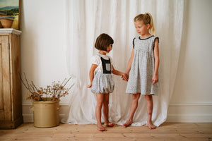 Dhalia Romper - anemone floral in blue