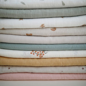 Muslin Swaddle Blanket Organic Cotton (Rainbows)