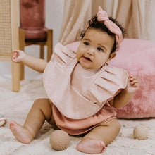 Load image into Gallery viewer, Dusty Rose Flower Frill | Snuggle Bib Waterproof