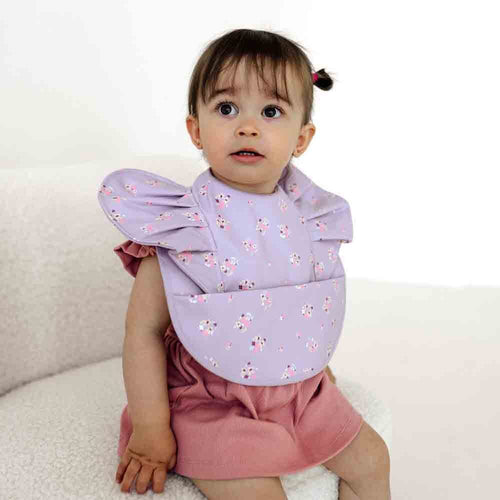 Lilac Bloom Frill | Snuggle Bib Waterproof