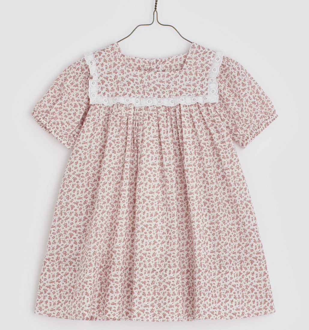 Amelie Dress - anemone floral in rose