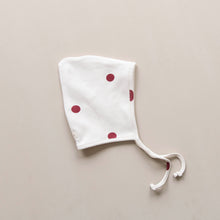 Load image into Gallery viewer, Burgundy Dots Pixie Bonnet (4409335021630)
