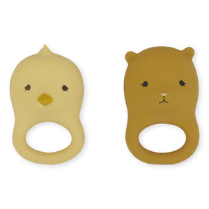 2 PACK TEETHERS - CHICKEN/BEAR