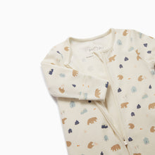 Load image into Gallery viewer, Bear Print Zip-Up Sleepsuit