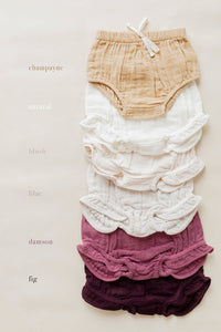 Organic Cotton Muslin Frill Bloomer - Lilac