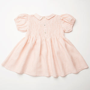 Draughts Dress - Powder Pink Check Linen