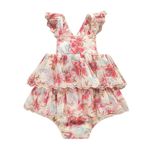 Salomé Romper - Raspberry Flowers