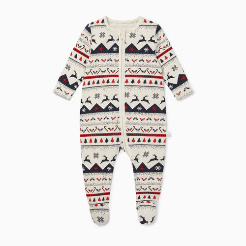 Fairisle Zip-Up Sleepsuit